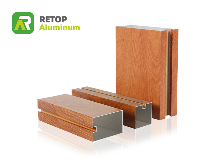 Wood grain aluminium profiles