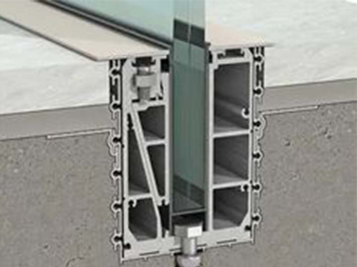 aluminium railing with glass
