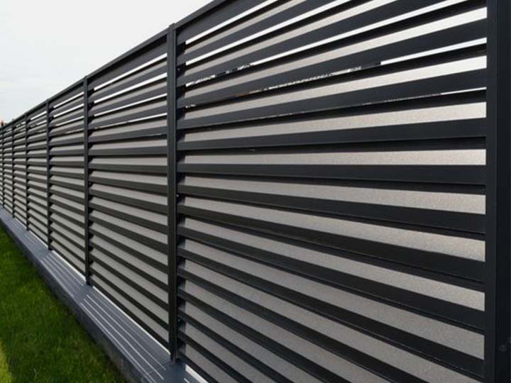 black aluminum fence