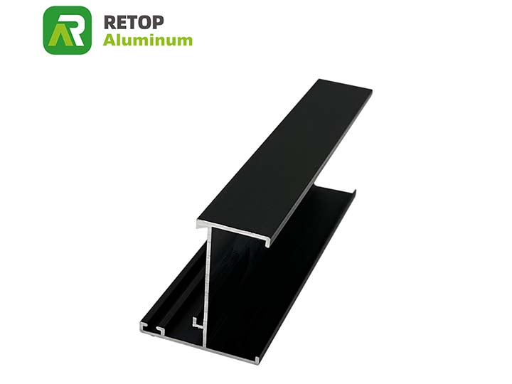 black power coating aluminum window profile