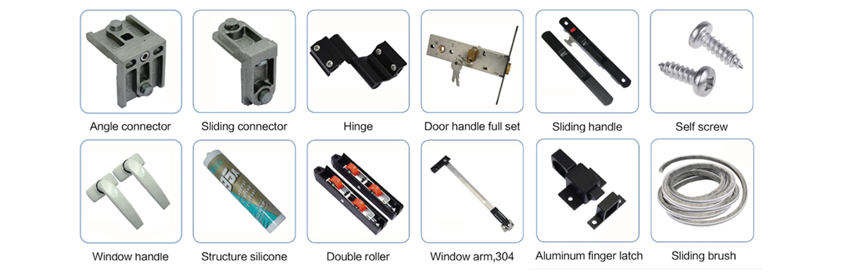 aluminium profile frame for door spare parts
