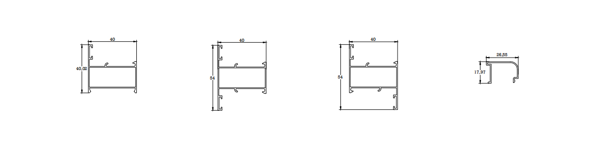 aluminium sliding window profile structure