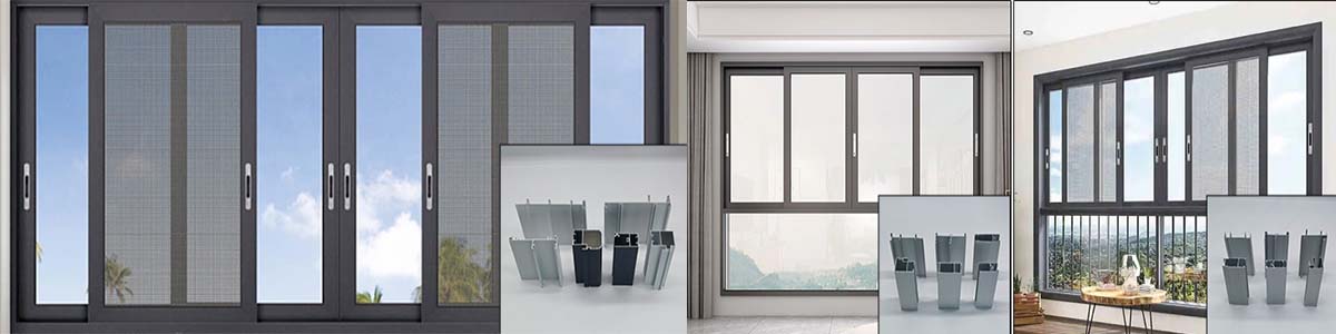 coated aluminium frame sliding window application