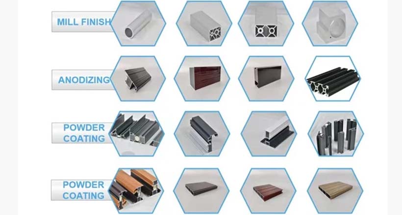 curtain wall aluminum profiles surface finishings