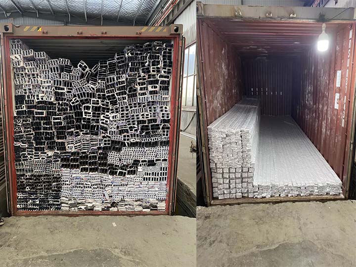 shipping  of aluminium profile door frame