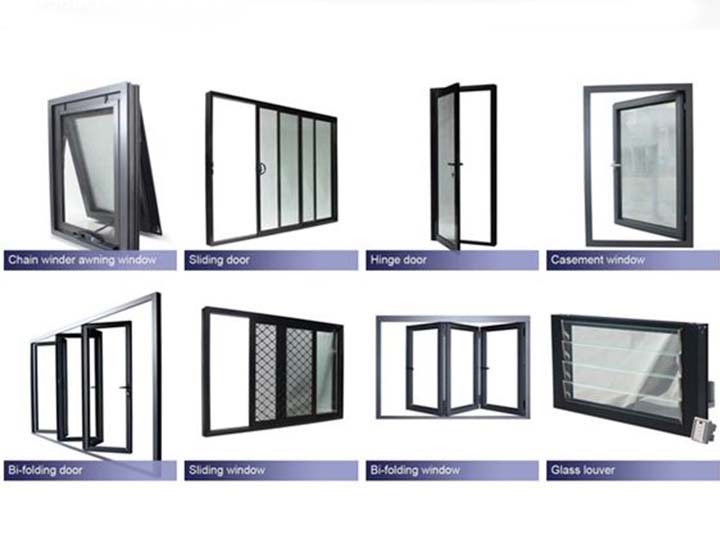 modern aluminum windows extruded profiles