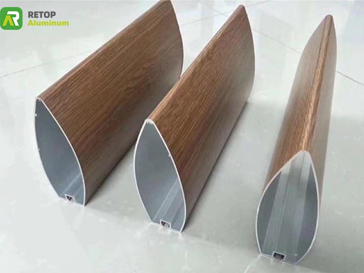 Wood grain aluminium shutter profile