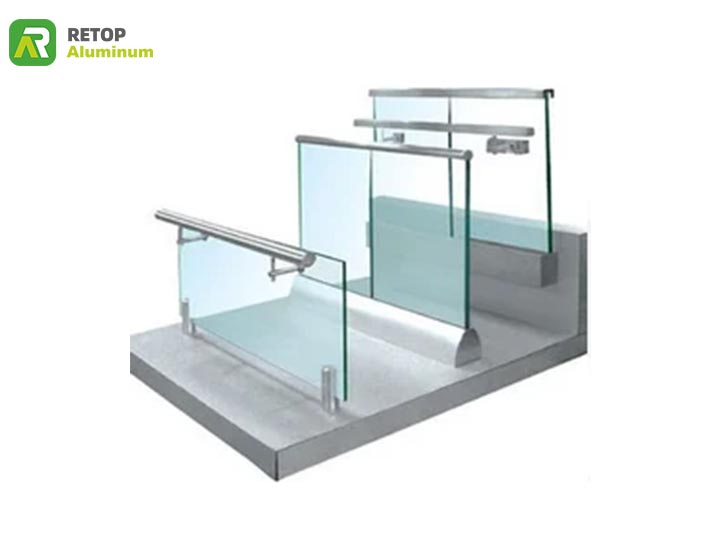 Aluminum profile for glass railings