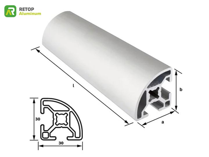 Half round aluminum extrusion